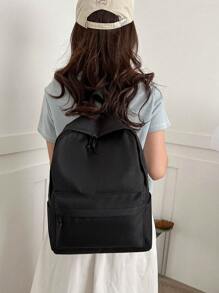 4pcs School Bag Set Backpack Laptop Backpack Rucksack Large Capacity Portable Multifunctional Outdoor Travel Sport Solid Color Canvas Minimalist For Friend Travel Accessories, School Bag Set, School Essential Stuff For Women, Girls & Students, Student Bag Sets With Pencil Case, School Bag With Pouch For Women