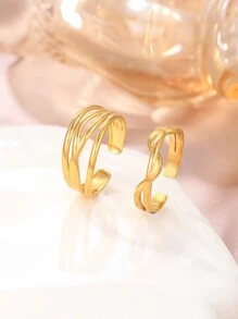 Aomogo Anillos De Acero Inoxidable, Joyería Apilable De Declaración Sin Manchas Para Mujeres En Cumpleaños, Navidad Y Promesa De Declaración