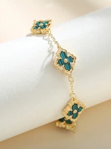 1只雙面雕花時尚鏈條派對手鍊女款 - 鏤空雕花紅色 - 查看 3