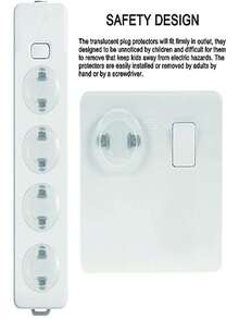 Protector de Enchufes 8 Piezas - Protectores de Enchufe Antieléctricos, Plástico Transparente, Seguridad Eléctrica, Protección Infantil, Protectores para Bebé en el Hogar - Protectores de Enchufes Esenciales - transparente - Ver 6