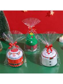 1pc Christmas Snowman New Creative Christmas Cake Towel, Santa Claus Snowman Tree Cake Shape Towel, Christmas Party Towel, Christmas Cartoon Embroidered Handkerchief, Children's Towel, Adult Towel, Christmas Creative Gift, Holiday Party Supplies, Christmas Decoration Supplies, Christmas Perfect Gift - Christmas Snowman - View 3