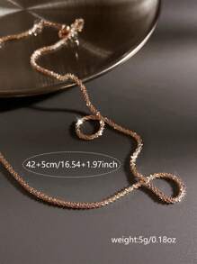 Nooxian Minimalist Chain Necklace - Rose Gold - View 6