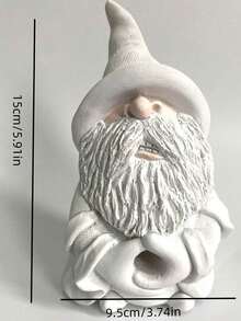 1入白色鬍鬚小矮人樹脂裝飾品,適用於家居和園藝裝飾 - 紅色 - 查看 2
