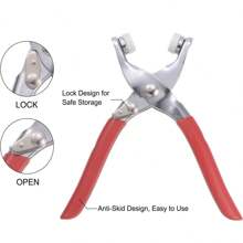 1pc Metal Claw Press Studs Pliers Tool For Fixing Press Studs Fasteners, Suitable For 9.5-10mm Buttons, For Diy Sewing Crafts - Red - View 5