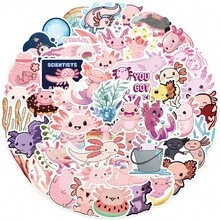 50 cái Ngẫu nhiên Kawaii Axolotl Mẫu Hình dán Đối với Nước Chai , Không thấm nước Thẩm mỹ Giấy dán Đối với máy tính xách tay , Ván trượt , Điện thoại , , Thanh thiếu niên , Người lớn - Nhiều màu - Xem 8
