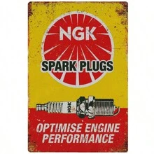 1 件，NGK 火花塞金属锡标牌（8 英寸 x 12 英寸/20 厘米 * 30 厘米），复古牌匾装饰墙艺术，墙壁装饰，车库装饰，赛车队海报车库墙壁海报最佳礼物 - 1 - 查看 1