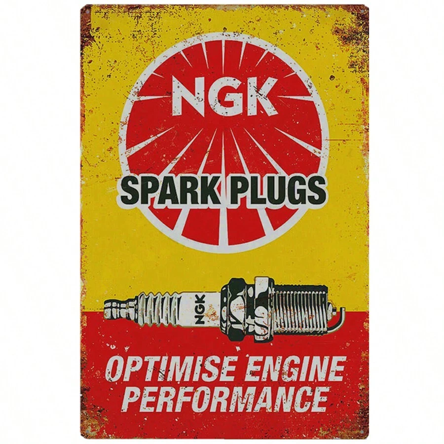 1 件，NGK 火花塞金属锡标牌（8 英寸 x 12 英寸/20 厘米 * 30 厘米），复古牌匾装饰墙艺术，墙壁装饰，车库装饰，赛车队海报车库墙壁海报最佳礼物 - 1 - 查看 1