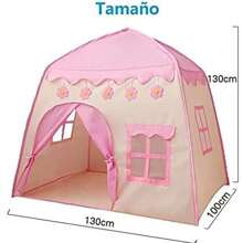 Casa De Acampar para Niños, Tienda Infantil Plegable Fácil Instalación con Diseño Portátil para Interiores Y Exteriores, Tipi De Juegos para Niña Y Niño, Casita Transpirable Playhouse - Rosa - Ver 2