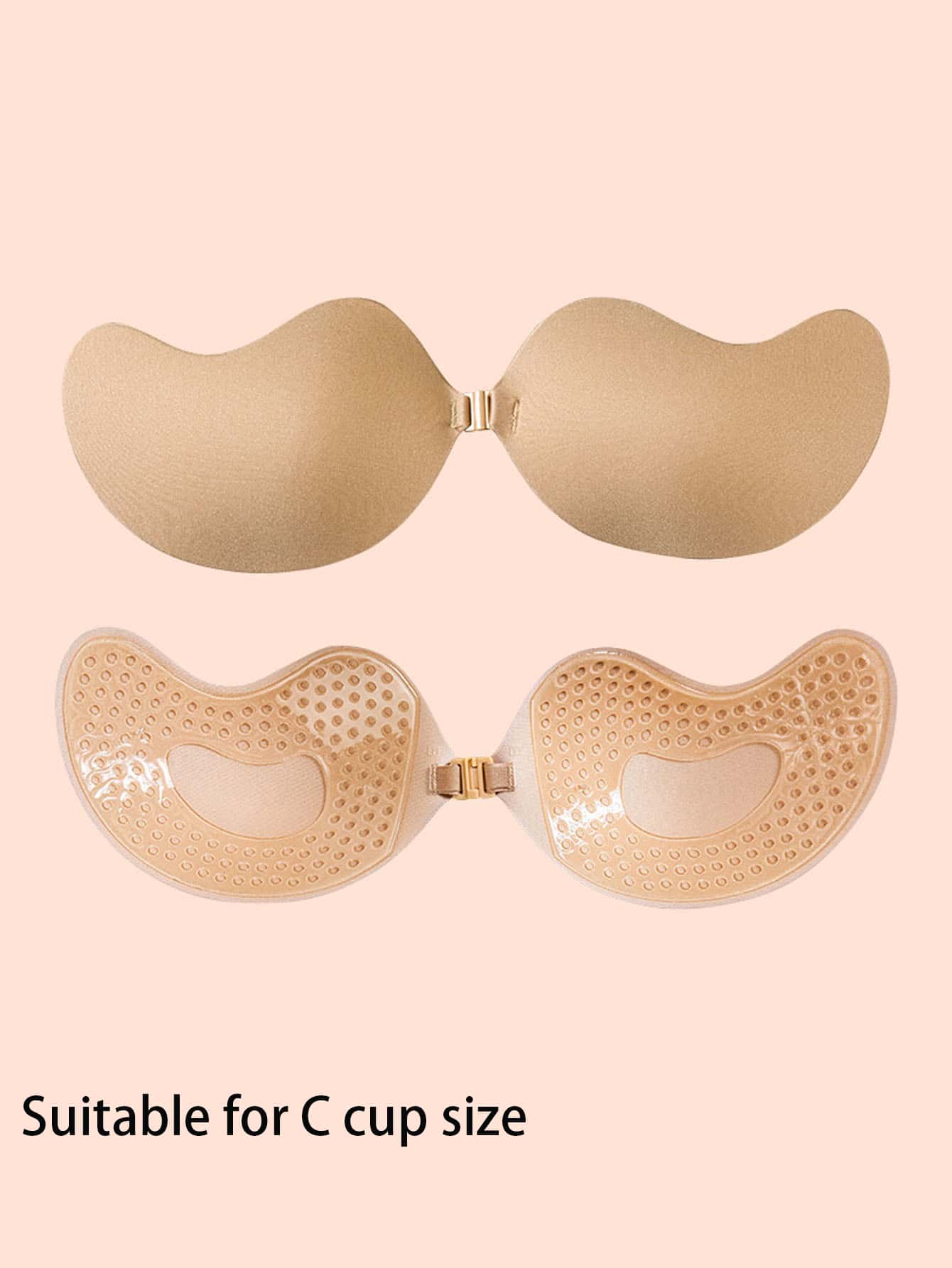 1pc Invisible Breathable Silicone Bra Pad With Nipple Cover And Lift, Adhesive Sticker For Wedding And Party - Apricot - View 1