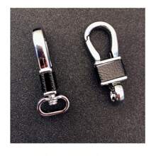 1pc Creative Portable Men Waist Belt Keychain Black Detachable Key Chain Pendant - Black - View 5