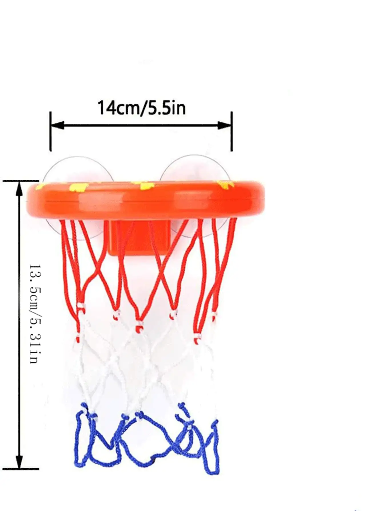 趣味籃球框和球玩具套裝適合男女孩子,帶有3個軟球和強力吸盤的浴缸籃球架,適合幼兒家長互動的浴室玩具,籃球架 - 橘色 - 查看 3