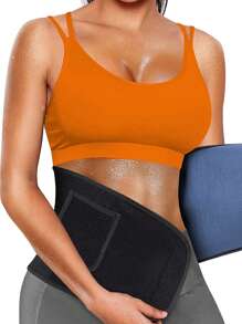 Sports Outdoor Synthetic Rubber Waist Sweat Belt Shapewear Waist Trainer Corset - Blue - View 2