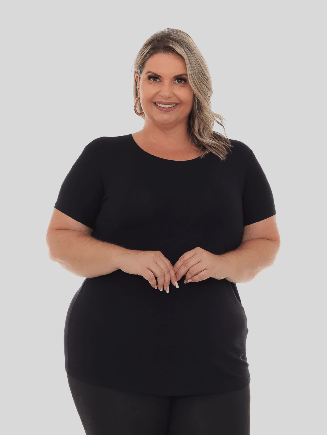 Plus Size Blouses - Black - View 1