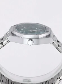 Denvosi Men's Stainless Steel Business Watch, Waterproof, Date Display, Quartz Wrist Watch For Daily Decoration - Green - View 4