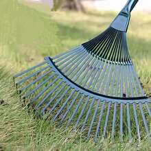 1 Rastrillo Para Hojas, 22 Púas Y Herramienta De Jardín Con Cabezal Agrandado Para Limpiar Y Recoger Fácilmente Las Hojas Caídas - Negro - Ver 5