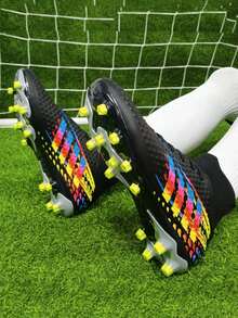 男款足球鞋,具全面訓練功能,舒適運動鞋,適用於草地,防滑耐磨,適合大尺碼青少年球鞋。羅納爾多球鞋 - 黑色 - 查看 4