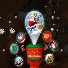 1 Stück Weihnachtsprojektionslichter Kinder-Taschenlampenprojektor, Weihnachts-Diaprojektor, Taschenlampe, Bildung, Lernen, Weihnachtsmann, Elch, Schneemann, Baum, Jungen und Mädchen, Weihnachtsgeschenk (24 zufällige Weihnachtsmuster)