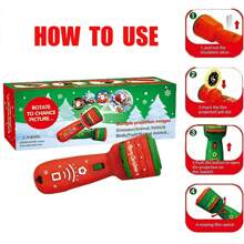 1 Stück Weihnachtsprojektionslichter Kinder-Taschenlampenprojektor, Weihnachts-Diaprojektor, Taschenlampe, Bildung, Lernen, Weihnachtsmann, Elch, Schneemann, Baum, Jungen und Mädchen, Weihnachtsgeschenk (24 zufällige Weihnachtsmuster)