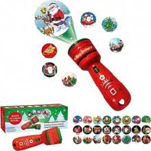 1 Stück Weihnachtsprojektionslichter Kinder-Taschenlampenprojektor, Weihnachts-Diaprojektor, Taschenlampe, Bildung, Lernen, Weihnachtsmann, Elch, Schneemann, Baum, Jungen und Mädchen, Weihnachtsgeschenk (24 zufällige Weihnachtsmuster)