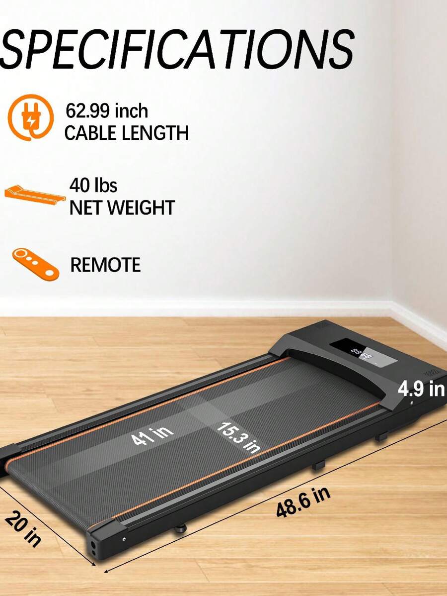 Under Desk Treadmill Walking Pad 2 In 1 Walkstation Jogging Running