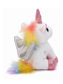 Llavero Unicornio De Peluche Regalos Felpa Muñeca Colgante - Rosa coral - Ver 3