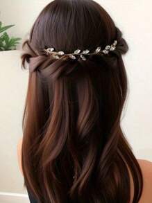 1 pièce Peigne à cheveux double tête avec strass en verre pour le port quotidien et la décoration de fête. Peignes pour cheveux avec diadème