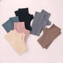 1只女式自發熱雙面珊瑚絨半指薄暖手套,男士打字短款款式 - 米色 - 查看 2