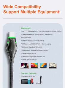 60w Type C 充電線,usb C To Usb C 3a快速充電編織充電線,適用於iphone 15/15 Pro/15 Plus/15 Pro Max,ipad Mini 6/ Pro 2021,三星galaxy S23/22,s10 S9 S8 Plus,note 9 8,a11 A20 A51,g6 G7 V30 V35,moto Z2 Z3 - 黑色 - 查看 10