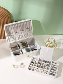 時尚精美磚扣大圓盒 - 白色 - 查看 1