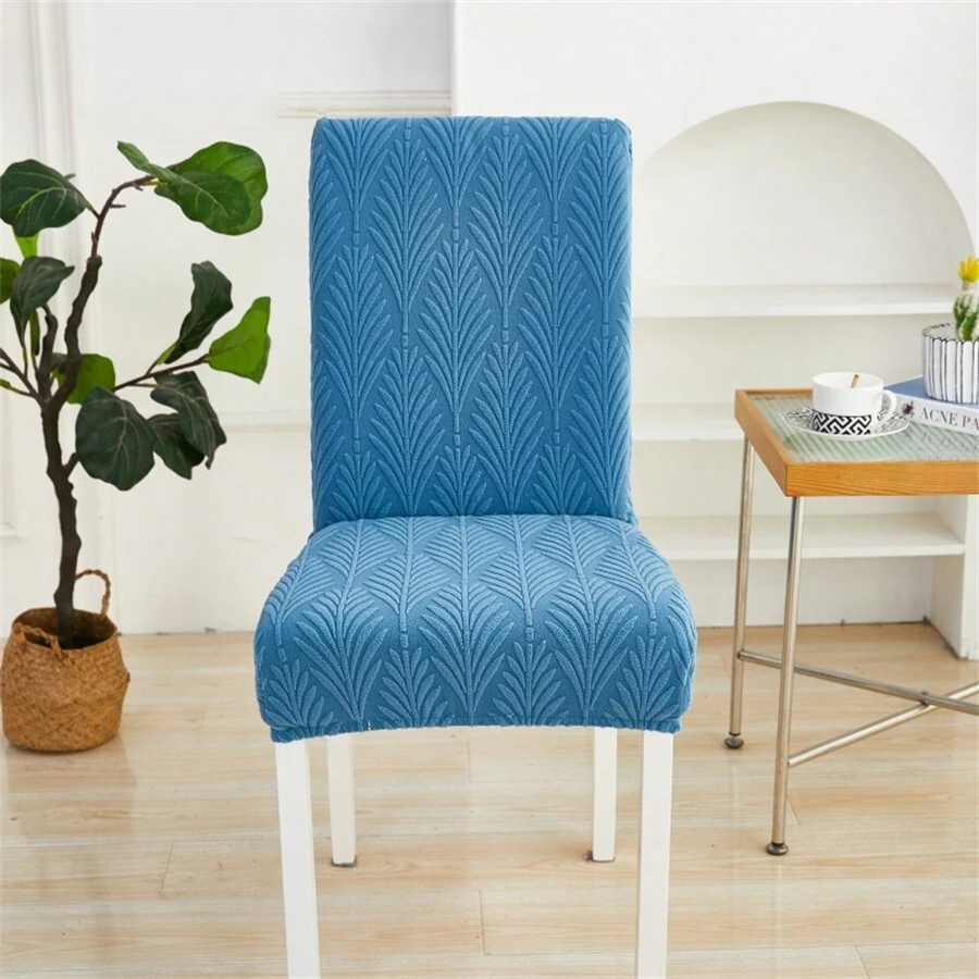 1入固色提花椅套,防塵、抗皺和高彈性,全季節通用,適用於辦公室和家庭椅子 - 淺藍色 - 查看 1