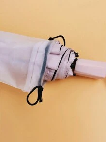 Borsa portaombrello riutilizzabile e portatile, impermeabile in EVA con cordoncino, organizer, protezione ombrello, protezione solare, ombra esterna, ombrello carino per camper, donna, uomo, bambino, viaggio essenziale, pieghevole, grande, piccolo, medio, impermeabile, leggero, regalo per insegnante, mamma, papà, Natale, portatile, trasparente, mini, tasca