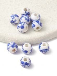 10顆風陶瓷珠子 6mm 8mm 10mm 12mm多種尺寸可選 Diy珠子適用於製作手鍊和項鍊 - 彩色 - 查看 5