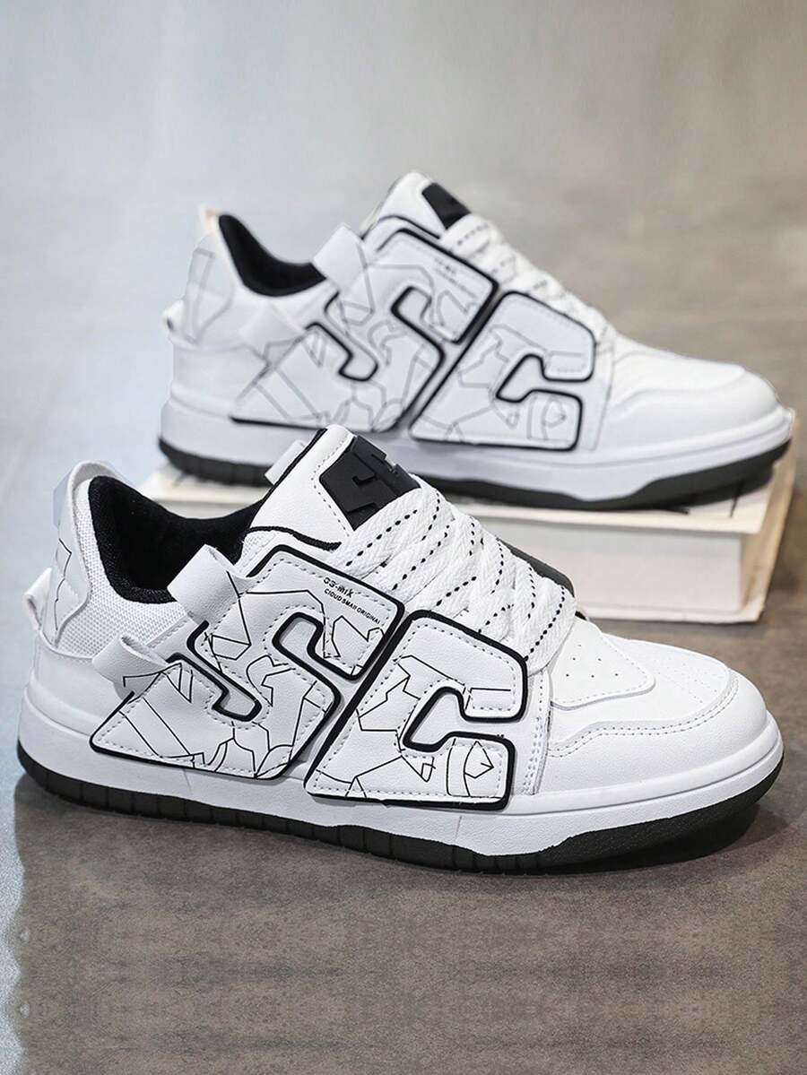 男士低筒情侶休閒運動鞋/學生帆布鞋/白色運動鞋 - 白色 - 查看 1