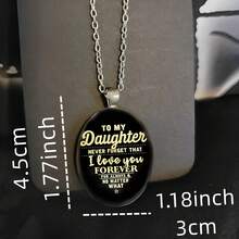 1 PC To My Daughter I Love You Forever Keychain Alloy Key Chain Ring Birthday Graduation Wedding Day Gift For Daughter Teen Girls - Gold - View 4