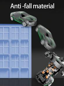 1入兒童變形玩具車賽車模型,帶有衝擊功能,適用於男孩,聖誕禮物 - 藍色 - 查看 7