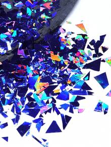 10g 皇家蓝不对称美甲闪光片全息亮片 DIY 配件凝胶抛光美甲装饰用品 - 寶藍色 - 查看 6