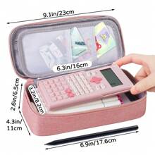Large Pencil Case,Pencil Pouch With Zipper Compartments,Aesthetic Pencil Case For Adults,Stationery Pouch Pen Case For Office,Suitable For Junior High School Primary School Boys And Girls College Student - 粉色 - 查看 6