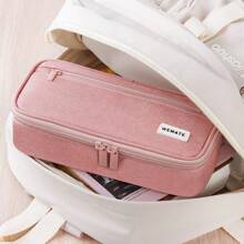 Large Pencil Case,Pencil Pouch With Zipper Compartments,Aesthetic Pencil Case For Adults,Stationery Pouch Pen Case For Office,Suitable For Junior High School Primary School Boys And Girls College Student - 粉色 - 查看 7