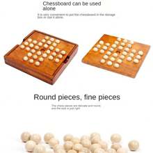 Single Person Independent Chess Set For Strengthening Logical Thinking Ability And Self-challenge, Solid Wood Classical Style - Redwood - View 4