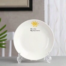 8pcs/Set Household Chinese Style Ceramic Plates And Bowls With Small Sun Pattern - Multicolor - View 3