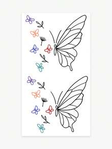 1pc Pvc Material Waterproof Sweatproof Temporary Butterfly Tattoo, Easy To Clean, Suitable For Fashionable People For Daily Use - Multicolor - View 3