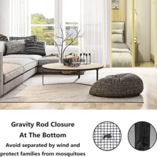 120x210cm Magnetic Fly Screen Door Mosquito Net Self-Sealing Magnet Mosquito Net With Magnetic Buckle - 米色 - 查看 2