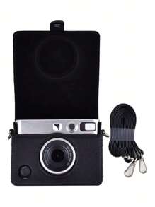 Mini EVO 保护套 - 兼容 Mini EVOPolaroid Mini EVO 即时相机 - 带肩带的 Mini EVO 保护套 - 黑色荔枝纹理水平款 - 黑色 - 查看 5