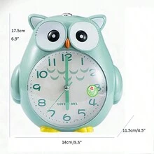 Pink Cartoon Cute Owl  Mute Desktop Alarm Clock Lovely Student Wake Up Table Alarm Clock With Backlight  For Kid Beedroom - Pink - View 2