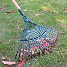 1 Rastrillo Para Hojas, 22 Púas Y Herramienta De Jardín Con Cabezal Agrandado Para Limpiar Y Recoger Fácilmente Las Hojas Caídas - Negro - Ver 3