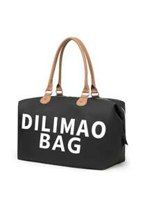 Baby Letter Graphic Diaper Bag - Black - View 2