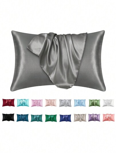 2 pcs Pillowcase for Hair and Skin, Silk Satin Pillowcase Pillow Cases Set of 2, Silky Pillow Cover with Envelope Closure