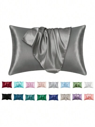 2 pcs Pillowcase for Hair and Skin, Silk Satin Pillowcase Pillow Cases Set of 2, Silky Pillow Cover with Envelope Closure