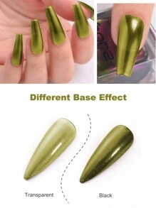 1 Jar Green Chrome Nail Powder Metallic Mirror Effect Holographic Glitter Nail Powder With 1pc Sponge Tool For Ladies Nail Art Decoration DIY Nail Charms Nail Gems Nail Supplies St. Patrick's Day