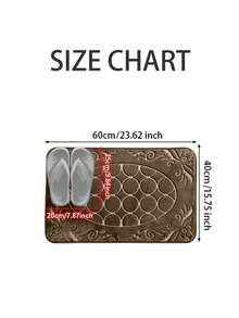 1入組咖啡色絨面橢圓印花地毯,柔軟舒適,可機洗,適用於浴室、臥室和客廳 - 歐式橢圓咖啡色 - 查看 3